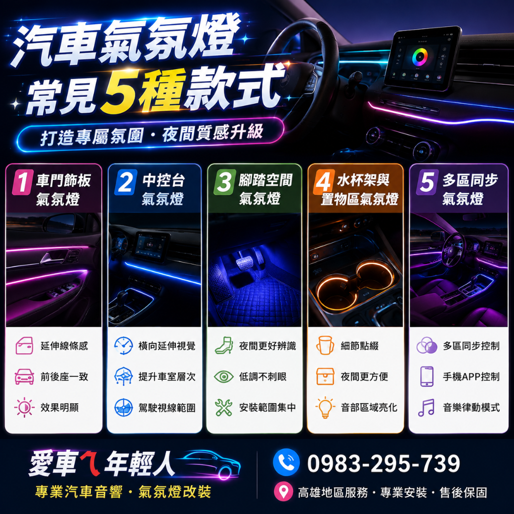 高雄汽車氣氛燈 汽車氣氛燈款式